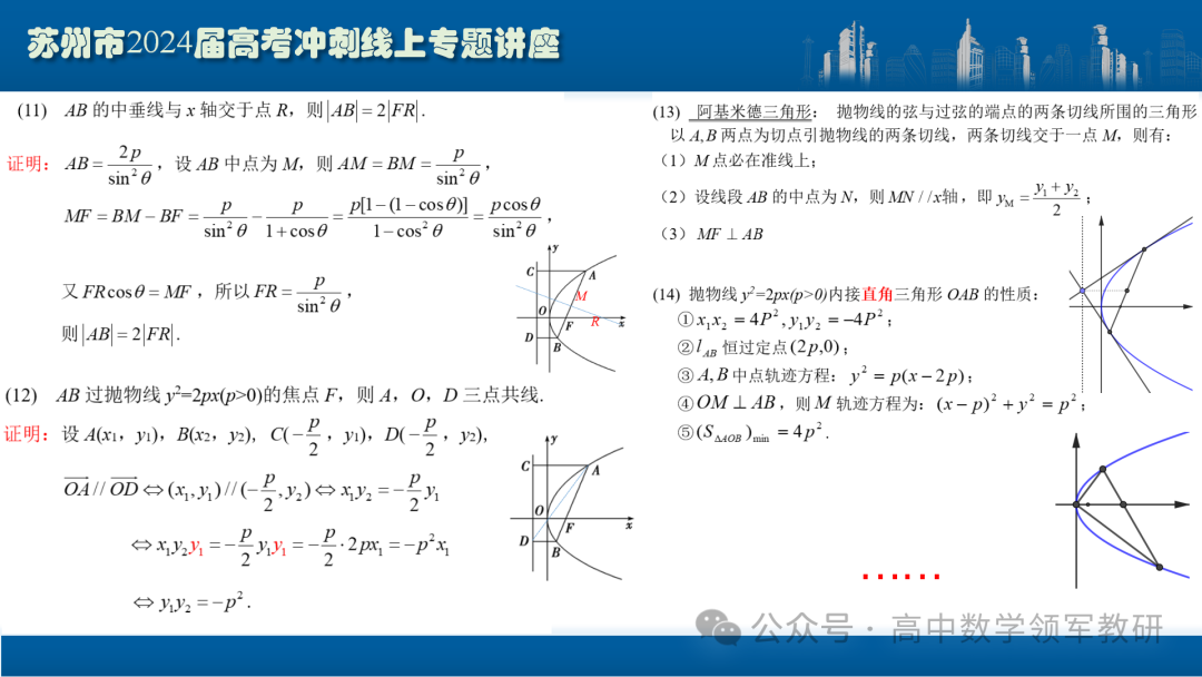 最后高考冲刺必备最优课件:平面解析几何“有解”思维→“优解”思路 第61张