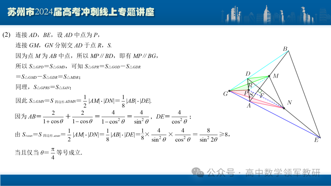 最后高考冲刺必备最优课件:平面解析几何“有解”思维→“优解”思路 第87张