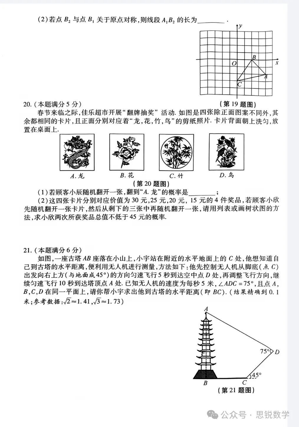 2024陕西中考数学全真模拟卷 第4张