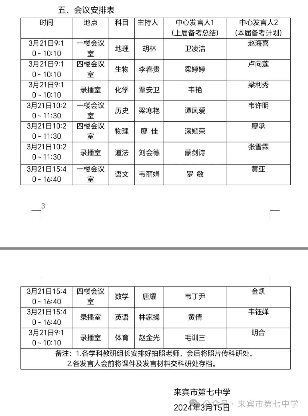 凝心聚智研中考  笃行不怠谱新章 ——记来宾市第七中学2024年中考备考研讨会 第2张