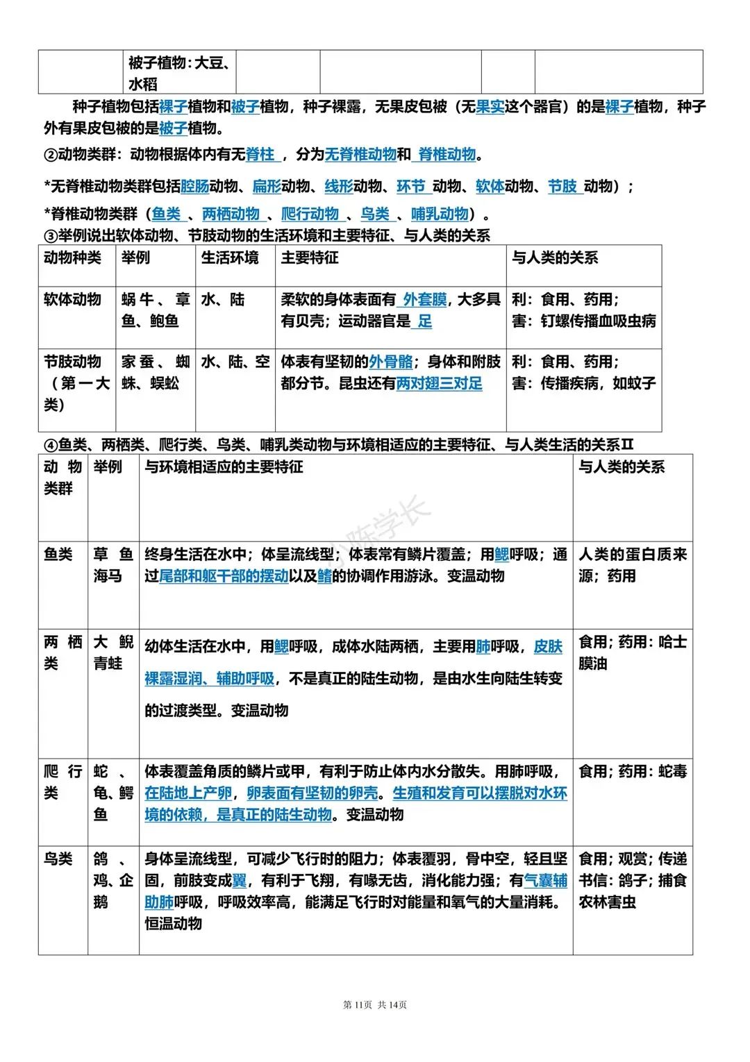 中考生物复习提纲 第11张