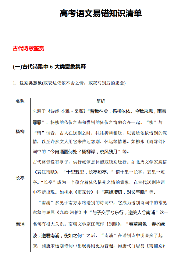 高考语文:古诗词鉴赏中的易错知识清单! 第1张