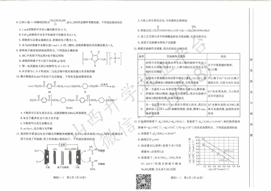 一分一段表!太原市高考一模试题、答题卡、答案 第40张