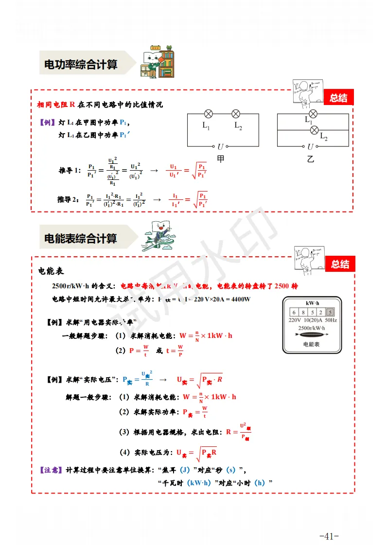 中考物理 | 一轮复习电学、热学九大专题知识点汇总 第57张