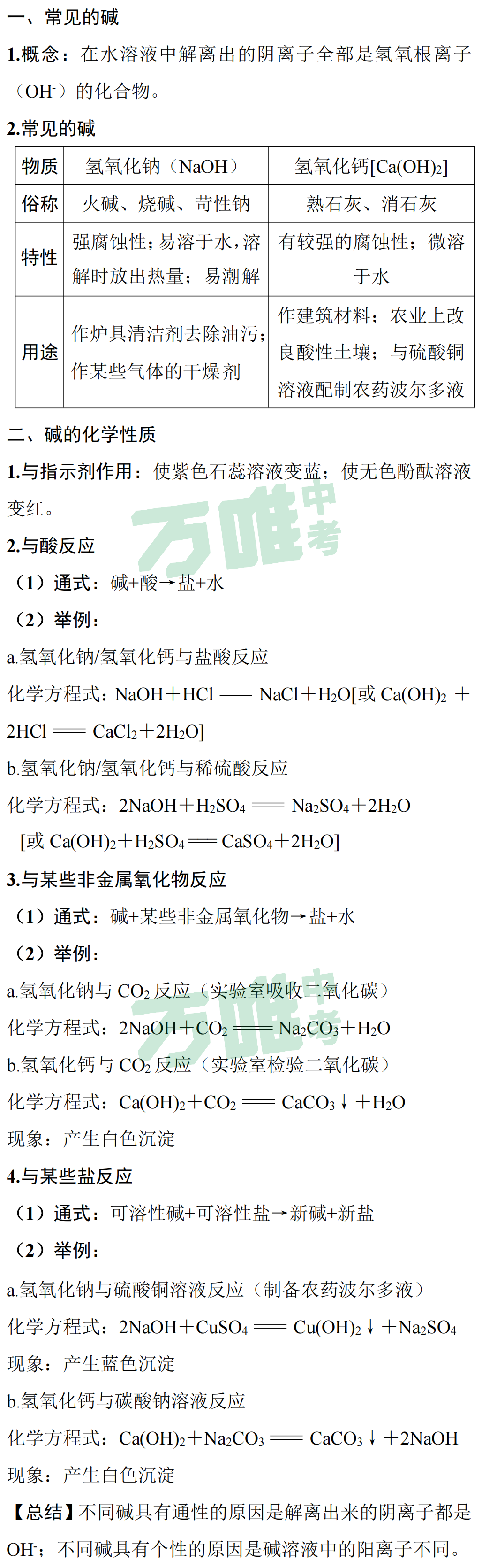 【冲刺中考】中考化学“酸碱盐的化学性质”(以碱为核心)! 第4张