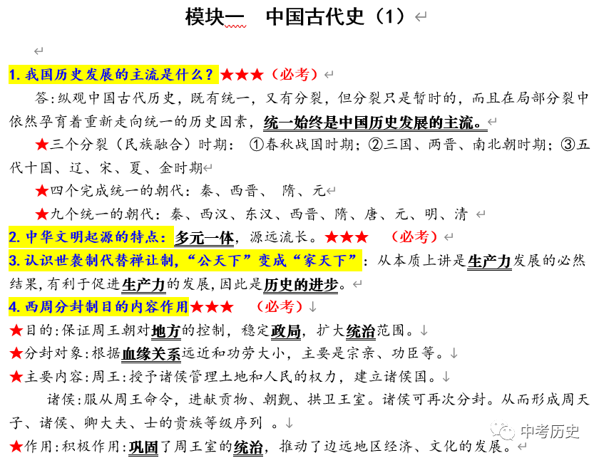 2024年中考历史二轮专题知识清单 第47张