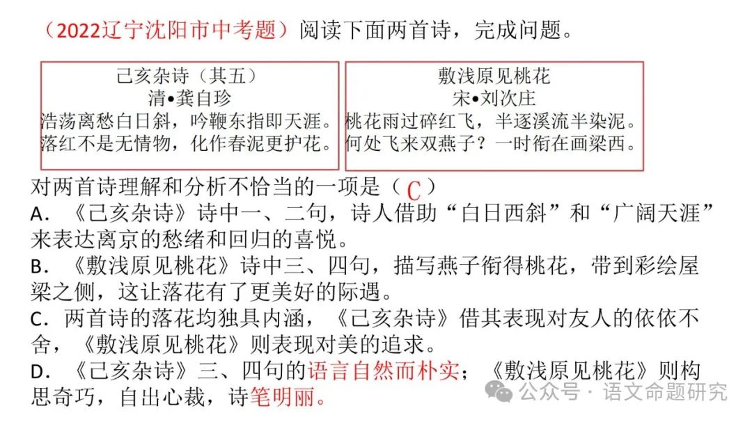 中考复习专题|古诗词鉴赏:语言风格 课件(PPT22张) 第20张