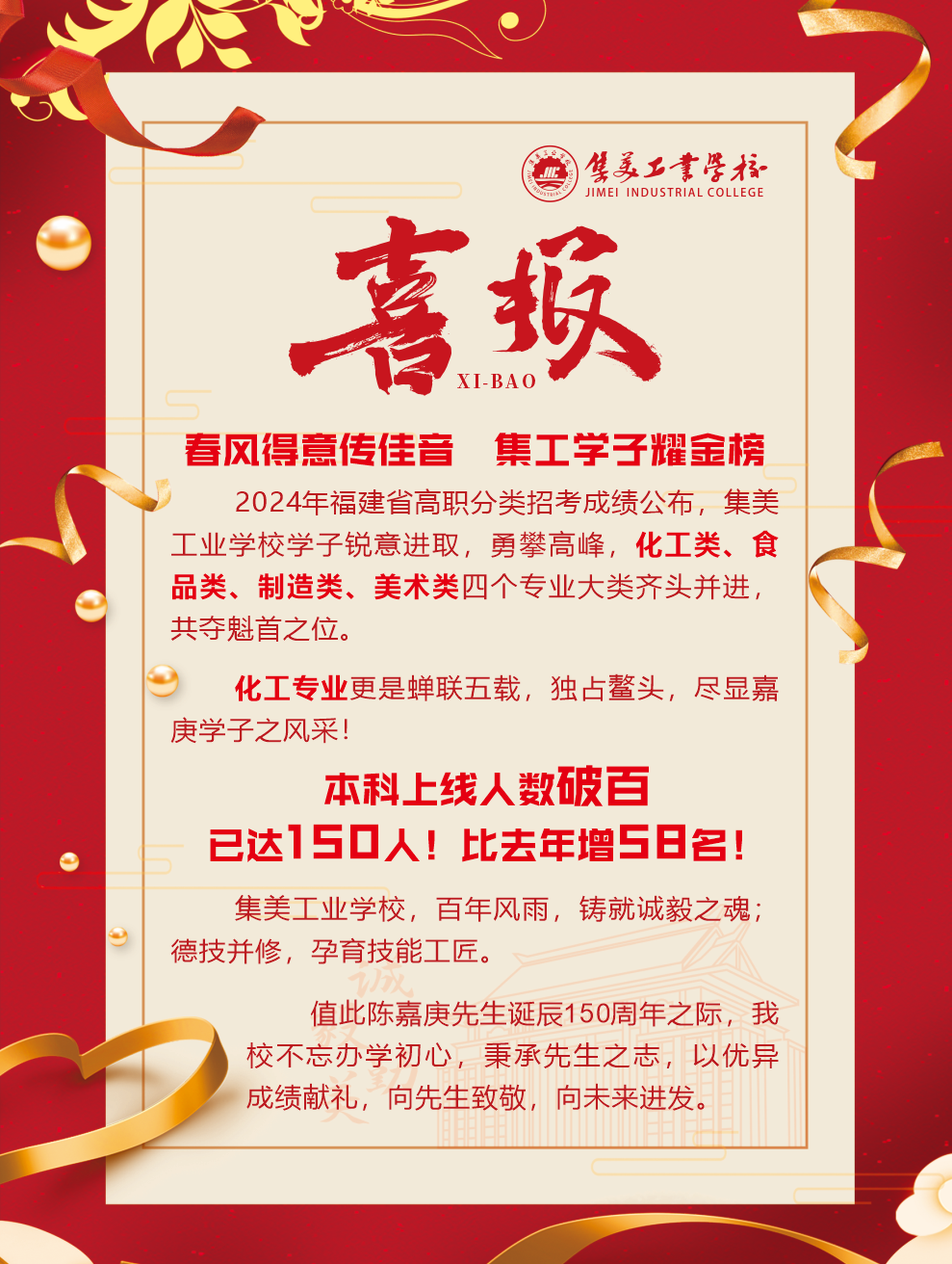 喜报!集美工业学校职教高考勇夺四个全省第一,捷报频传喜笑颜开! 第6张