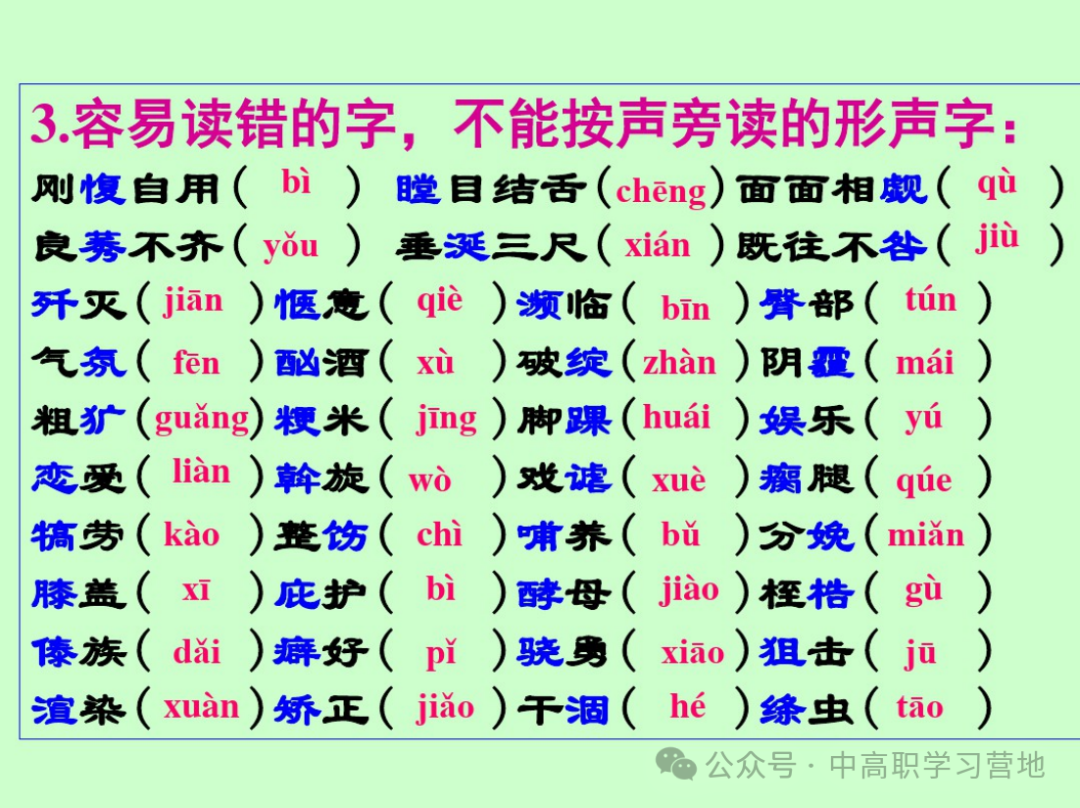 高考(含学考、3+证书)语文基础知识点总复习之一---字音 第4张