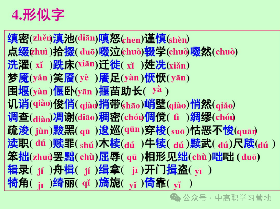 高考(含学考、3+证书)语文基础知识点总复习之一---字音 第6张