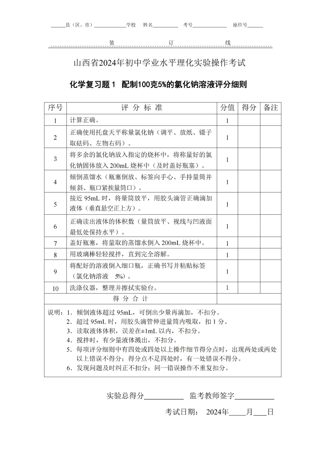 2024山西中考化学实验视频讲题1-10题 第2张