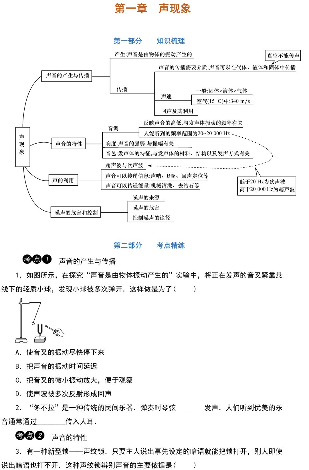 中考物理知识点梳理+考点精练+重难点突破(可打印) 第1张