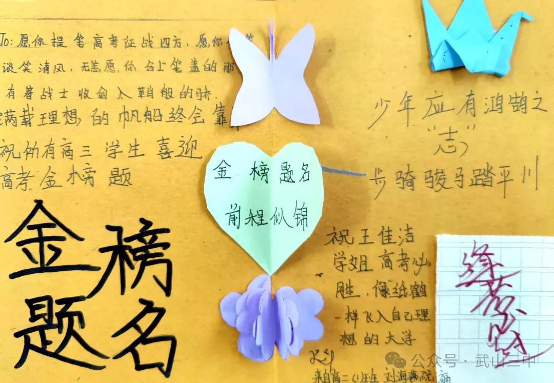 助力高三  圆梦高考——武山三中开展高二级同学为高三学子加油送祝福活动 第5张