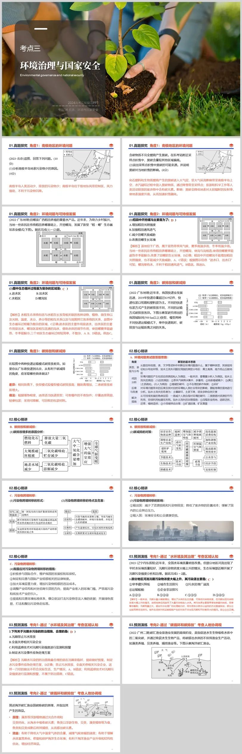 2024高考二轮复习 | 专题14 资源、环境与国家安全 第10张