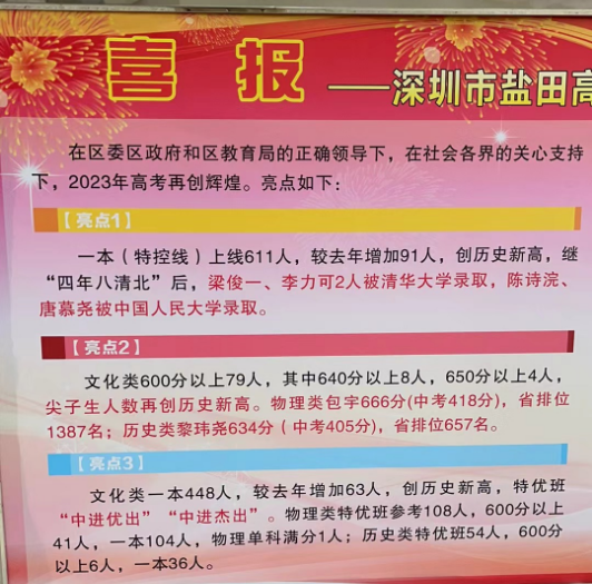 深圳部分30大高中2023高考升学率 第31张