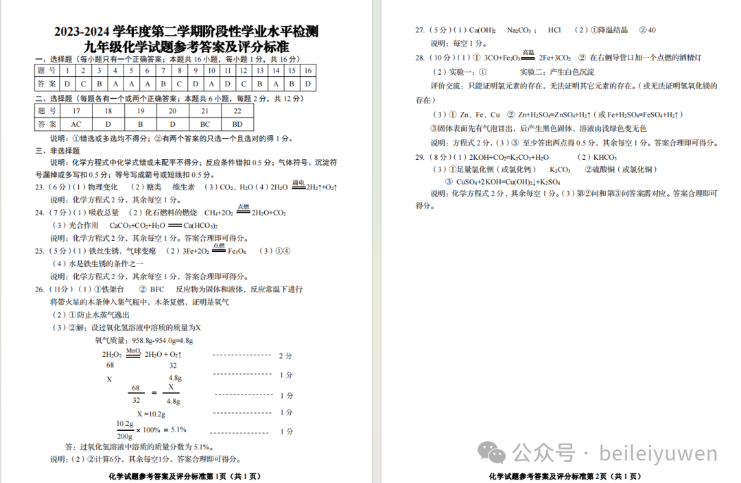 青岛中考一模化学真题+解析 第13张