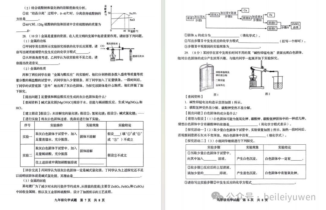 青岛中考一模化学真题+解析 第7张