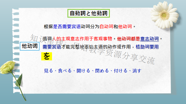 高考日语:自他动词区分  课件 第9张