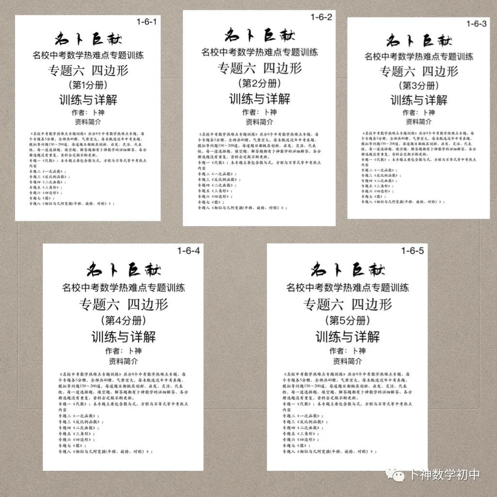 宏图伟作!40本中考专题复习《名校中考数学热难点专题训练》代数/一次函数/反比例函数/二次函数/三角形/四边形/圆/相似与几何 第62张