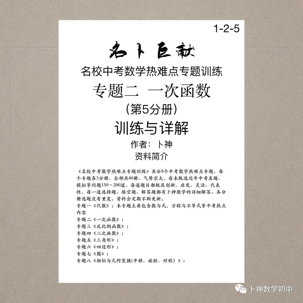 宏图伟作!40本中考专题复习《名校中考数学热难点专题训练》代数/一次函数/反比例函数/二次函数/三角形/四边形/圆/相似与几何 第66张