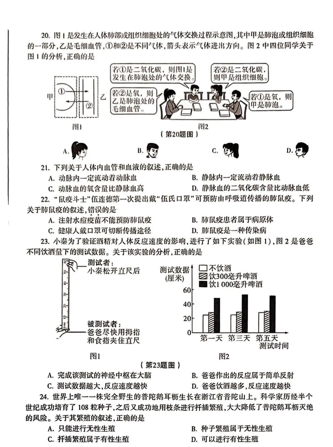 2023陕西中考试卷及答案汇总【生物篇】! 第6张