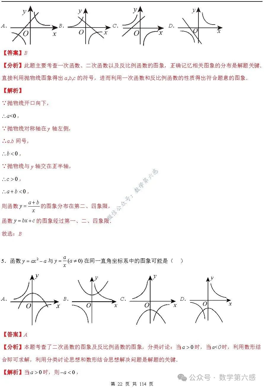 【中考2024】函数及其图象9类易错点 第22张