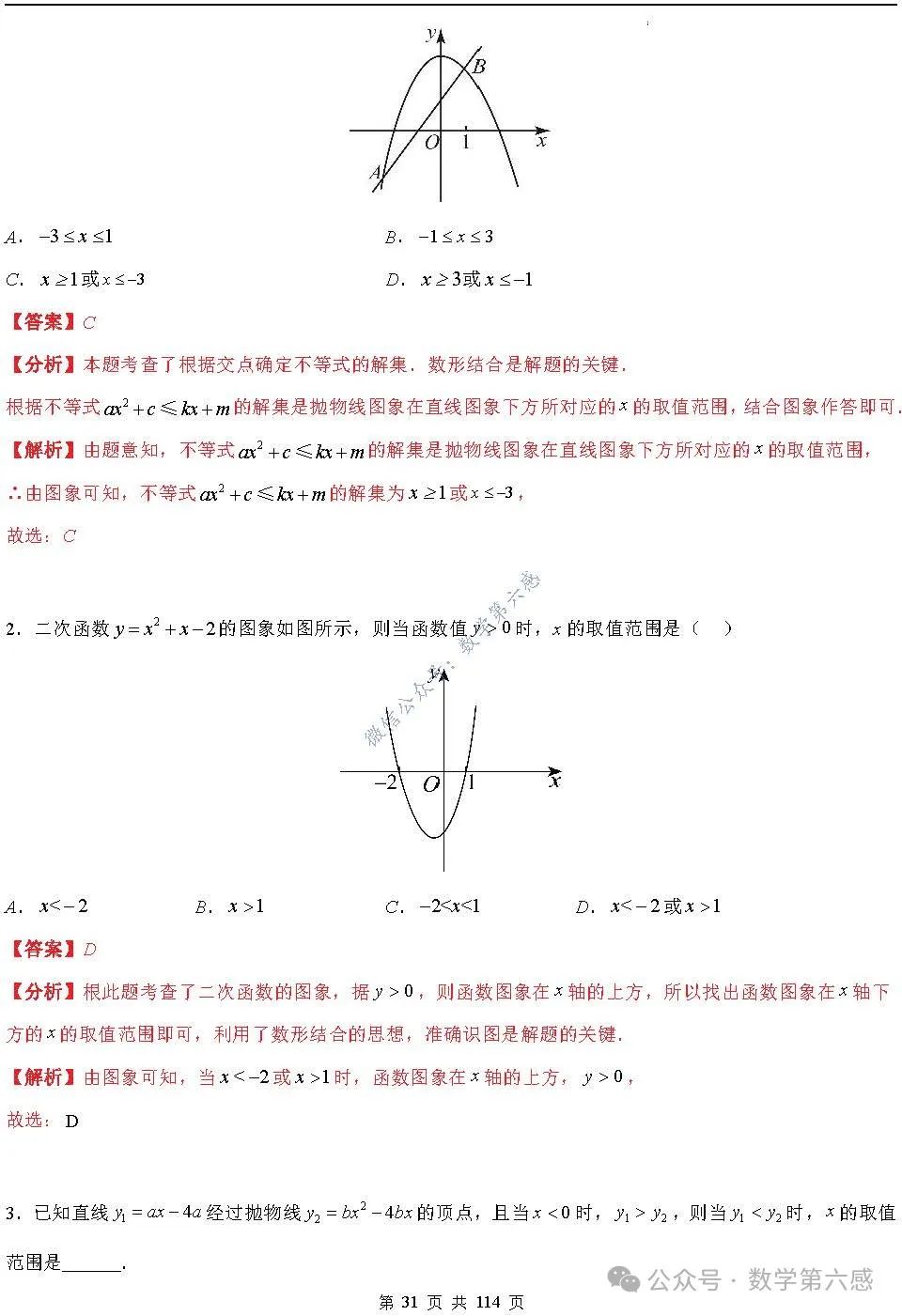 【中考2024】函数及其图象9类易错点 第31张