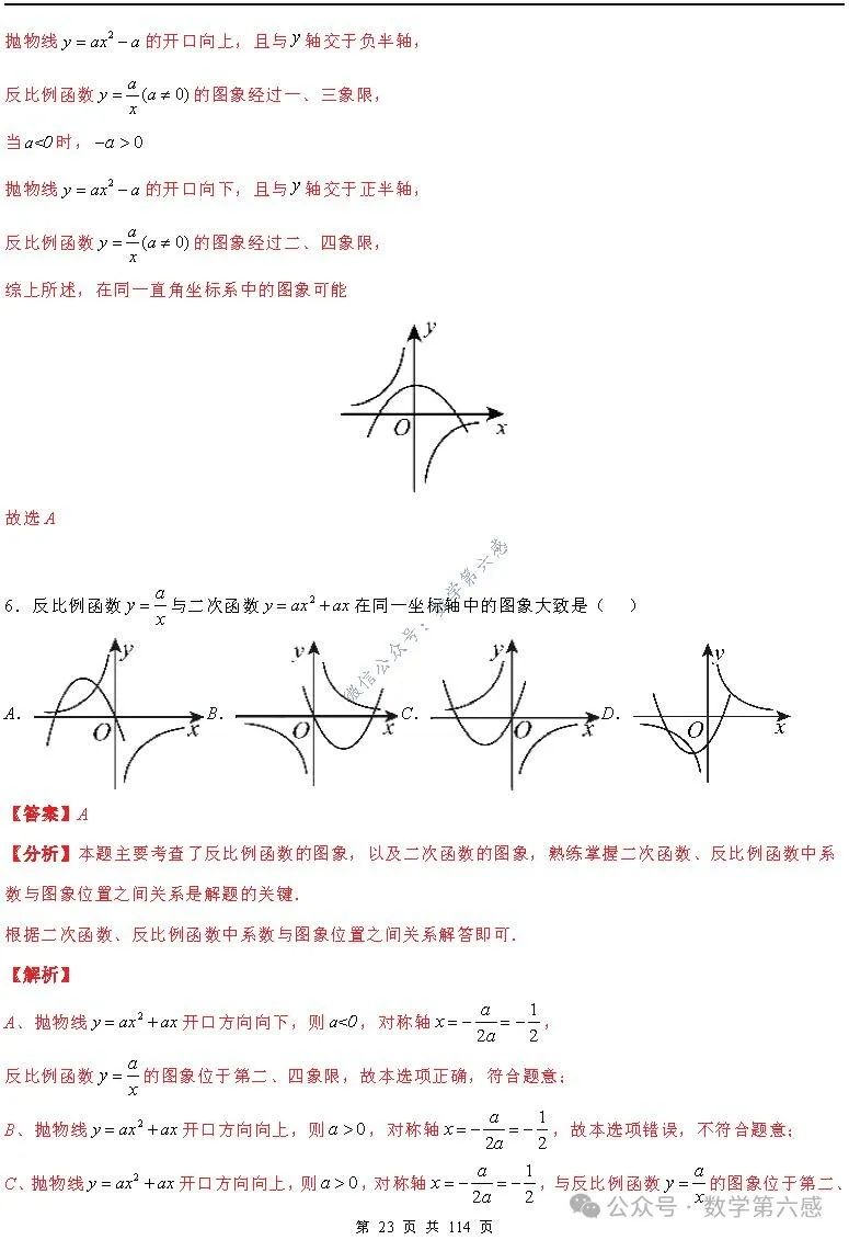 【中考2024】函数及其图象9类易错点 第23张