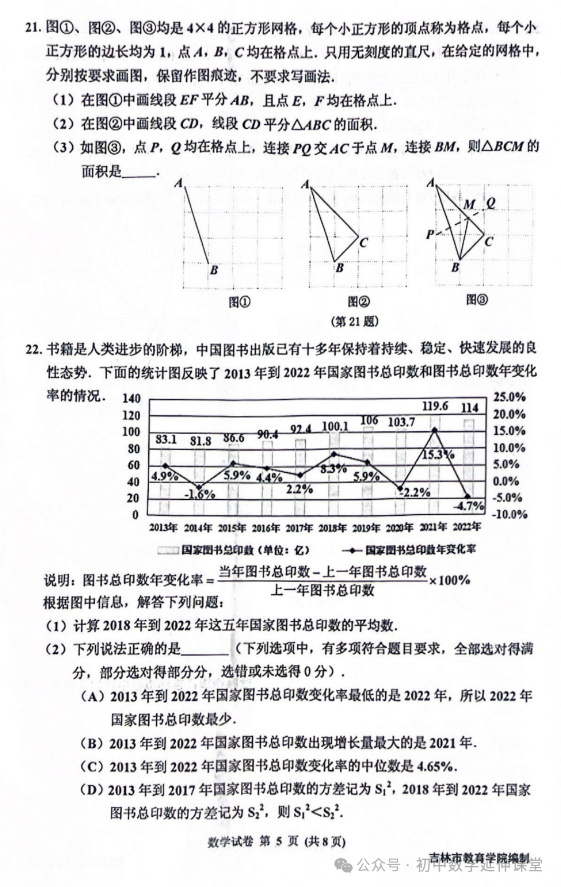 2024年吉林中考一模数学试题(含答案) 第7张