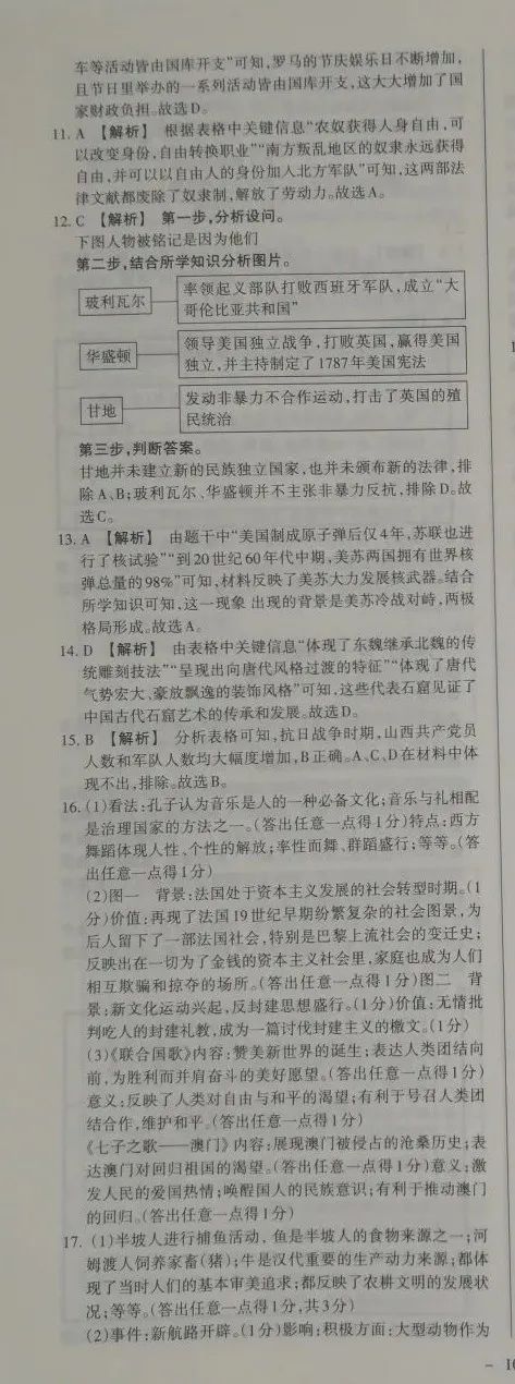 【中考历史】2023年山西省中考模拟百校联考  历史  试卷及答案(二) 第10张