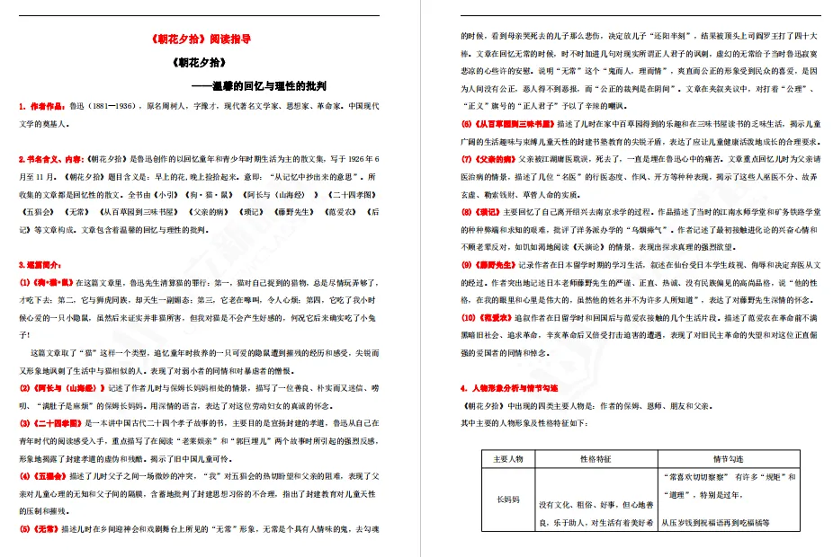 初三必看!中考语文14部必考名著超全知识梳理(68页) 第5张