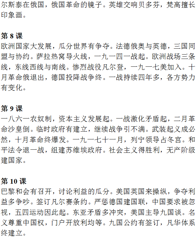 中考历史必背知识点+答题模板+思维导图 第36张