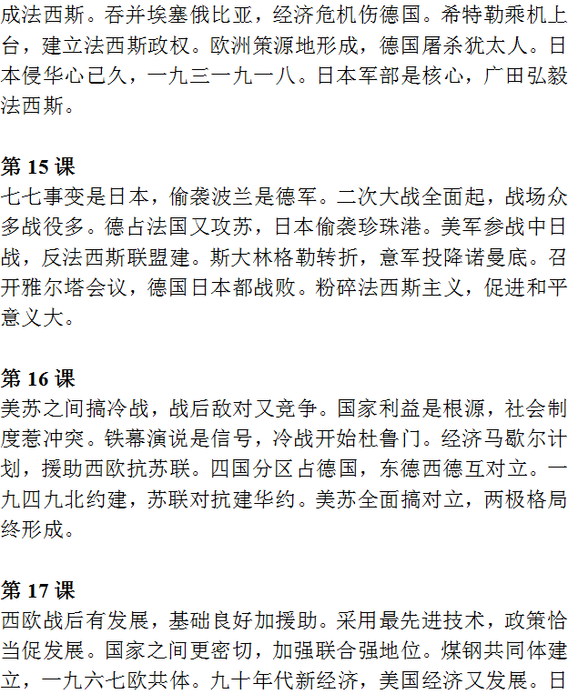 中考历史必背知识点+答题模板+思维导图 第38张