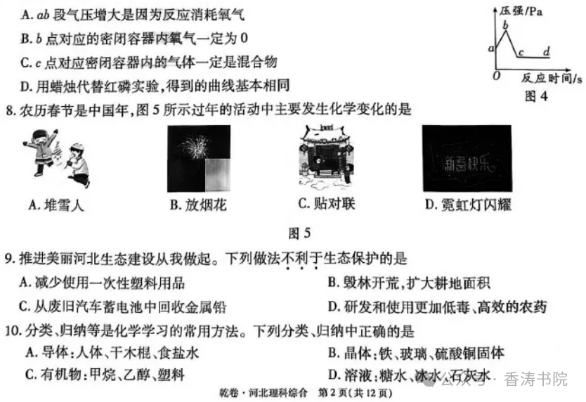 中考理综 | 2024河北省中考预测试题乾、坤卷含答案 第5张