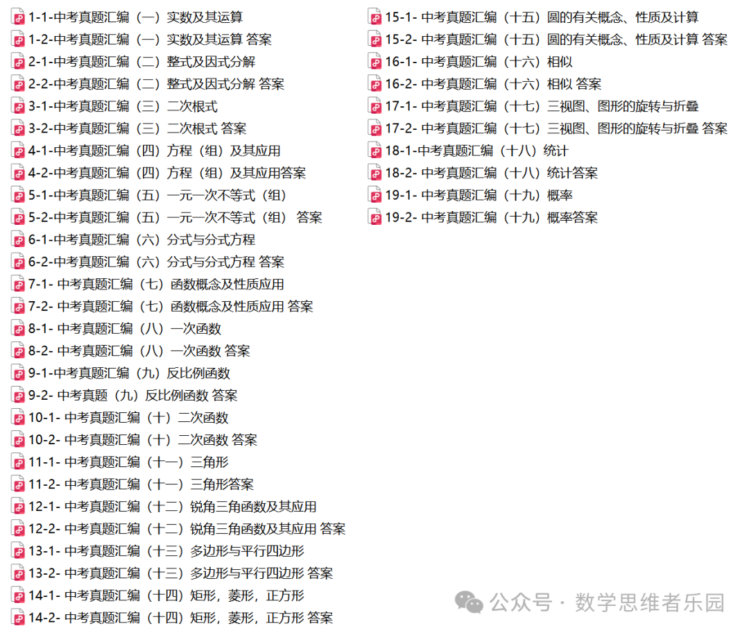 【中考数学 11市汇编】近3年中考数学真题分类汇编(全)! 第42张