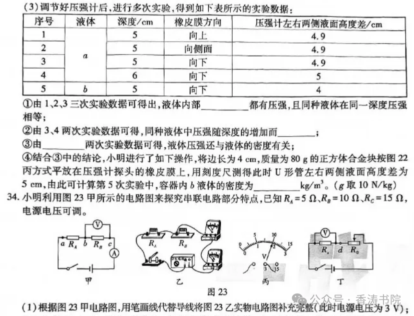 中考理综 | 2024河北省中考预测试题乾、坤卷含答案 第22张