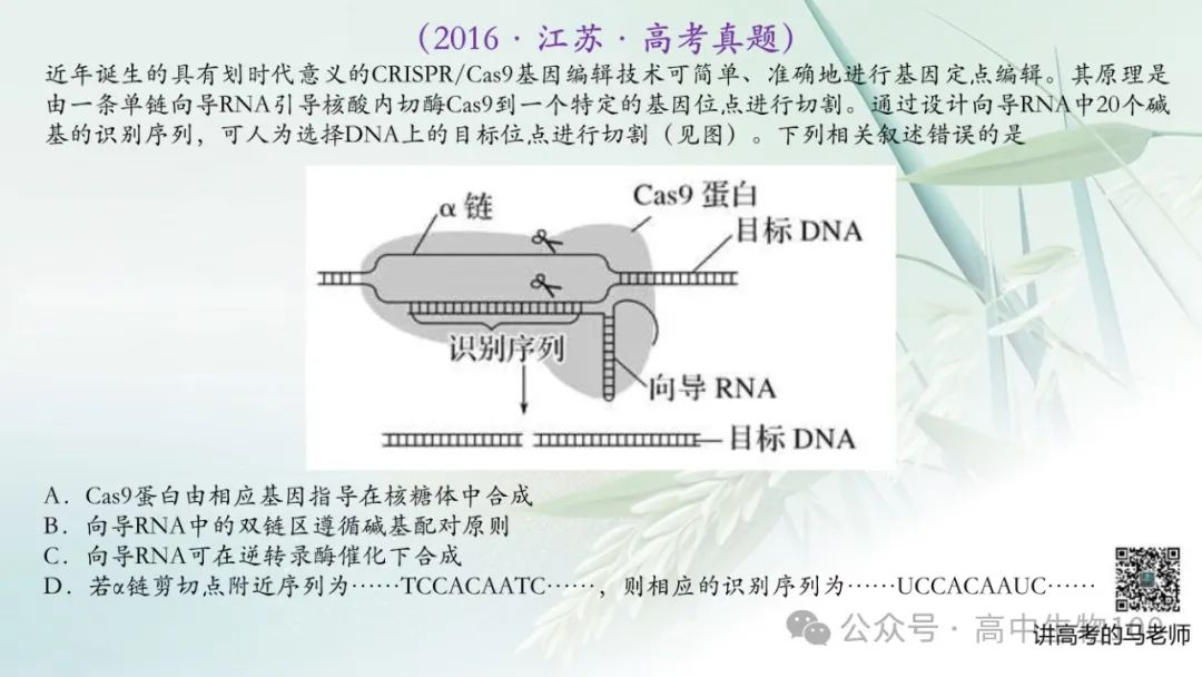 讲高考寻规律11:CRISPR/Cas9基因组编辑技术 第13张