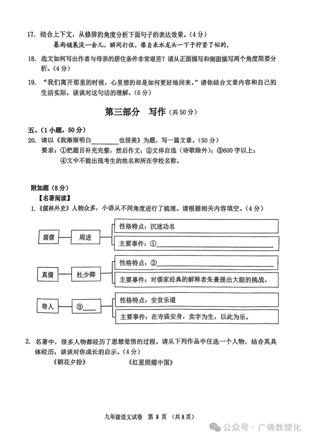 2024年广东省广州市海珠区中考一模语文试题 第8张