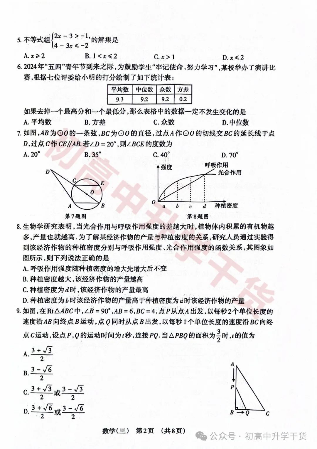 2024山西中考模拟百校联考三全科试题(语文/理综/数学/文综/英语)+答案解析+听力音频 | PDF下载版 第30张