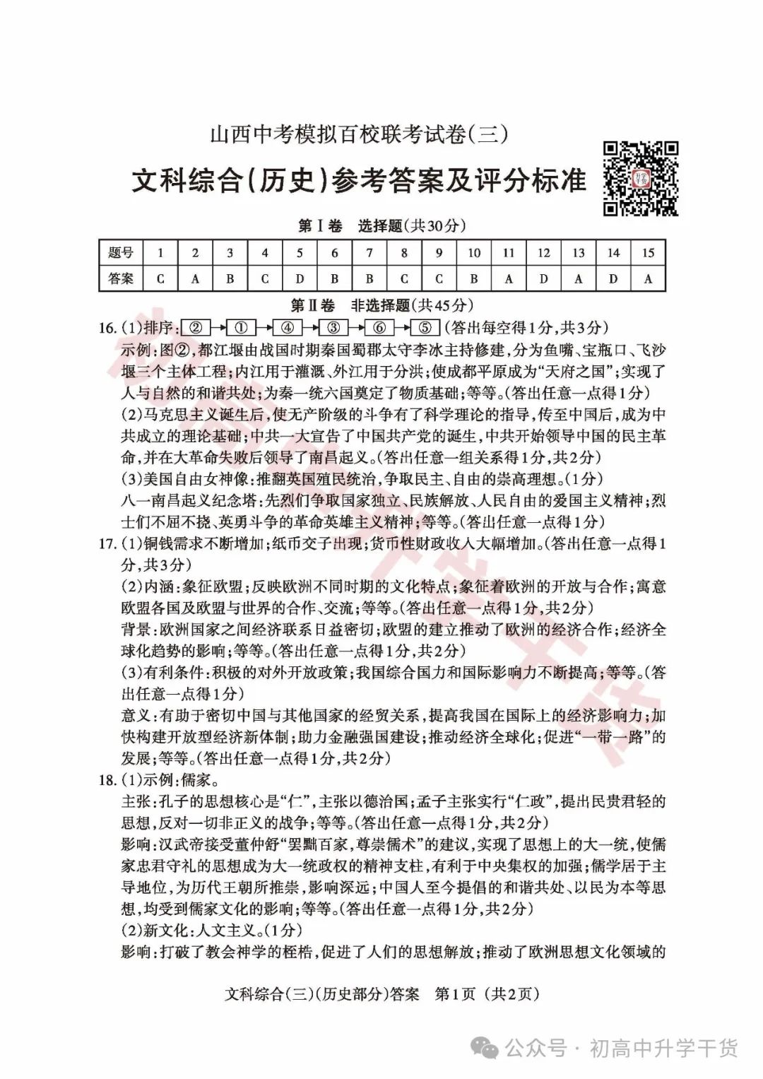 2024山西中考模拟百校联考三全科试题(语文/理综/数学/文综/英语)+答案解析+听力音频 | PDF下载版 第60张