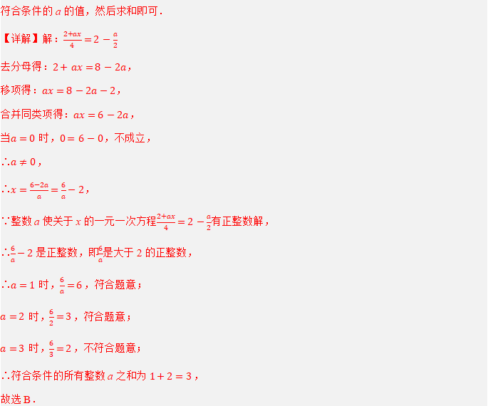 中考重难点7-与方程不等式有关的参数问题 第8张