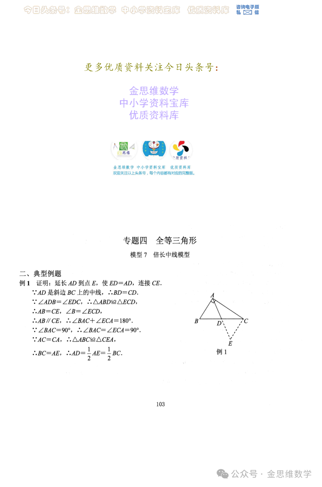 中考几何26模型——全等三角形5讲 第21张