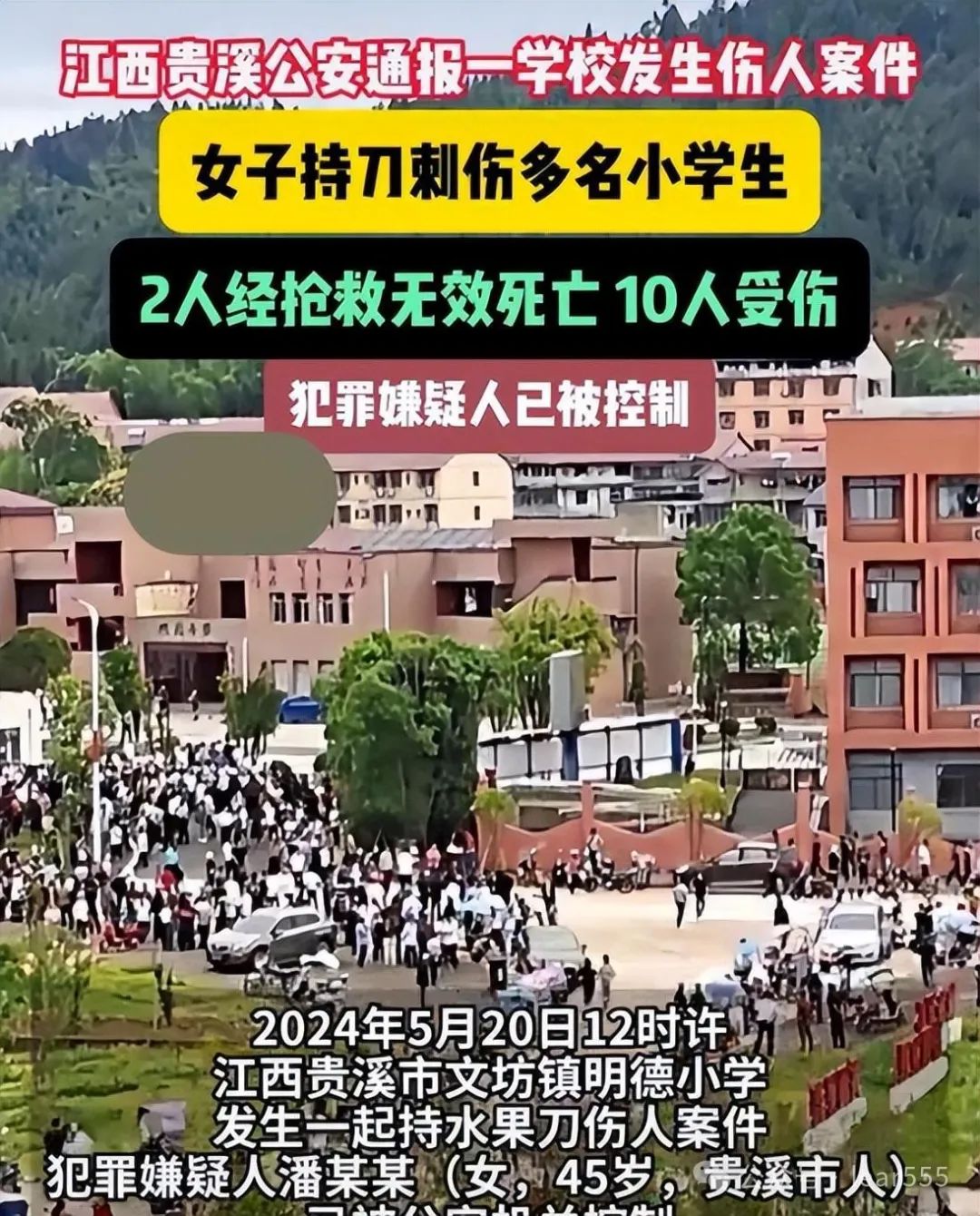 突发!江西一小学发生特大刑事案件致12人伤亡,嫌疑人身份被曝光 第11张