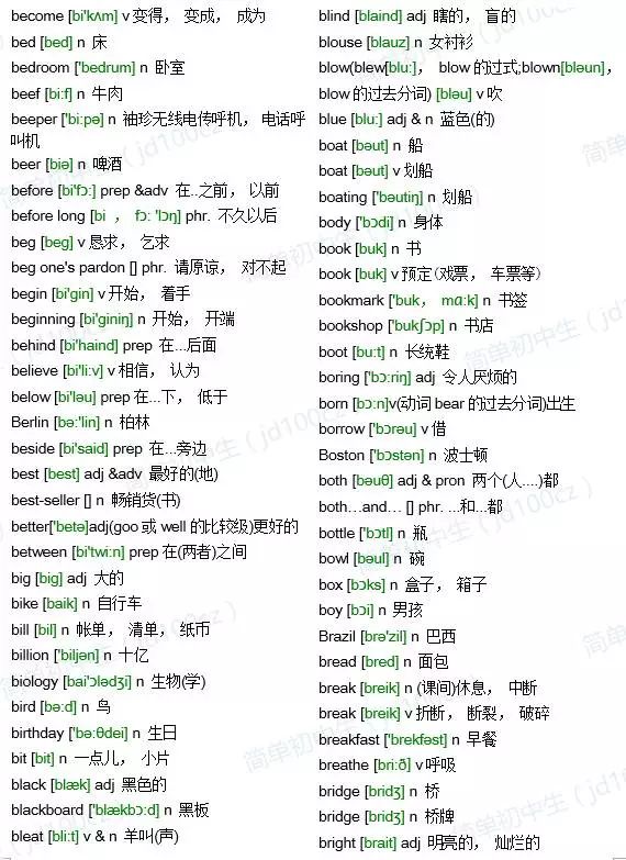 中考英语1600词汇(含音标) 第6张