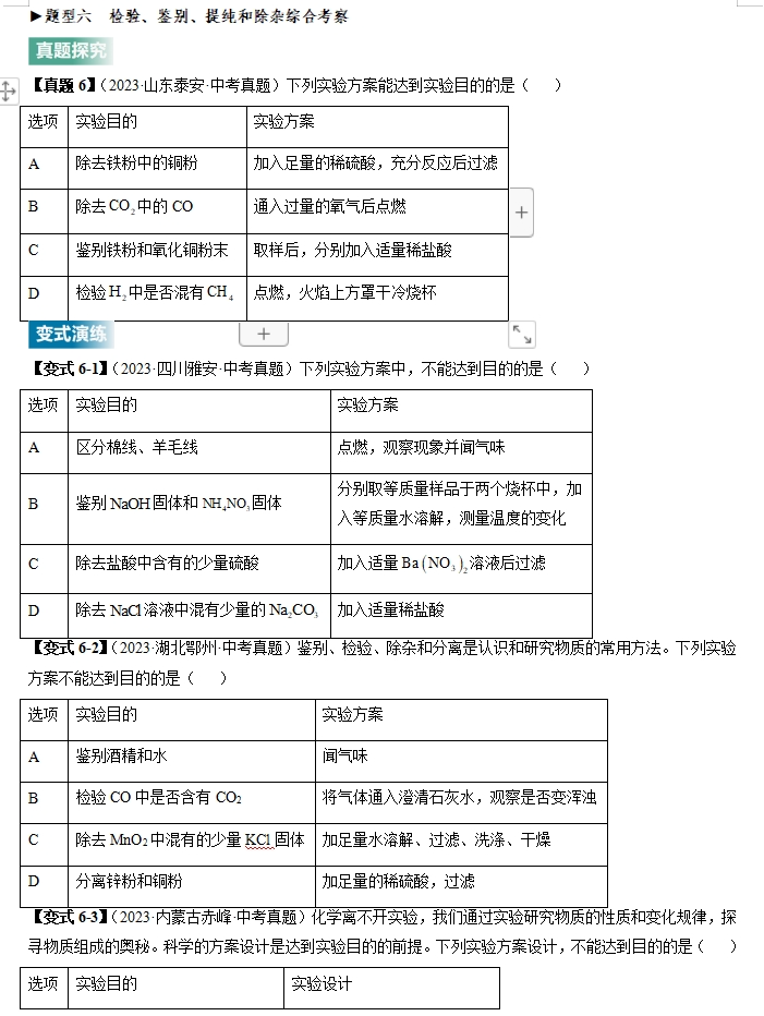 2024年中考化学:二轮热点题型归纳与变式演练,全是典型题型,高分突破必练!(全国通用) 第6张