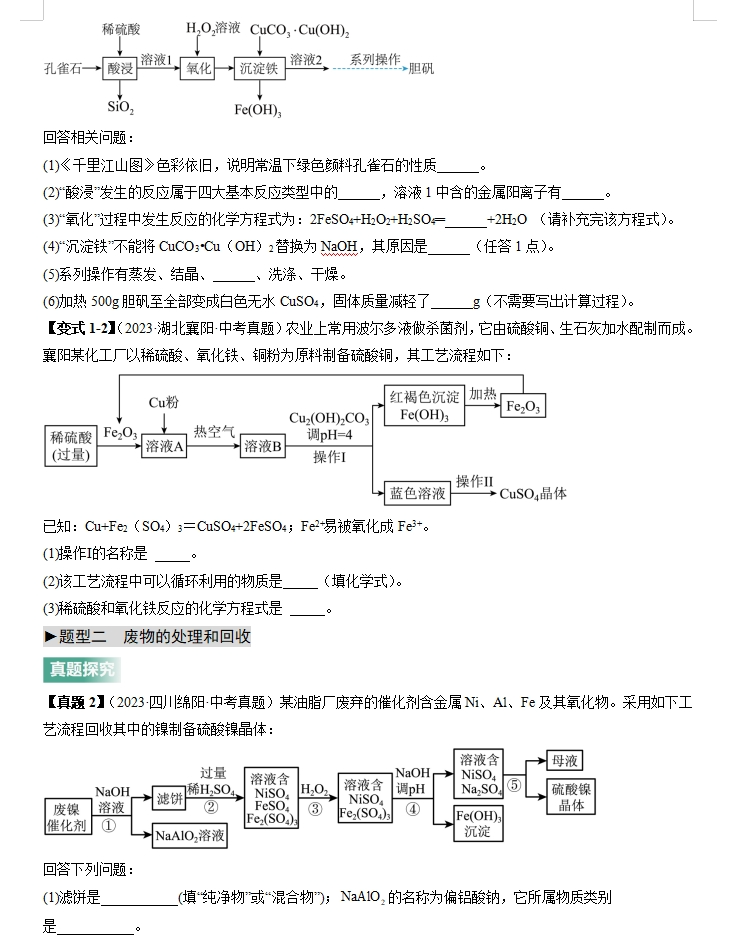 2024年中考化学:二轮热点题型归纳与变式演练,全是典型题型,高分突破必练!(全国通用) 第11张