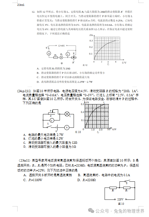 2024中考物理备考丨选择压轴2 第18张