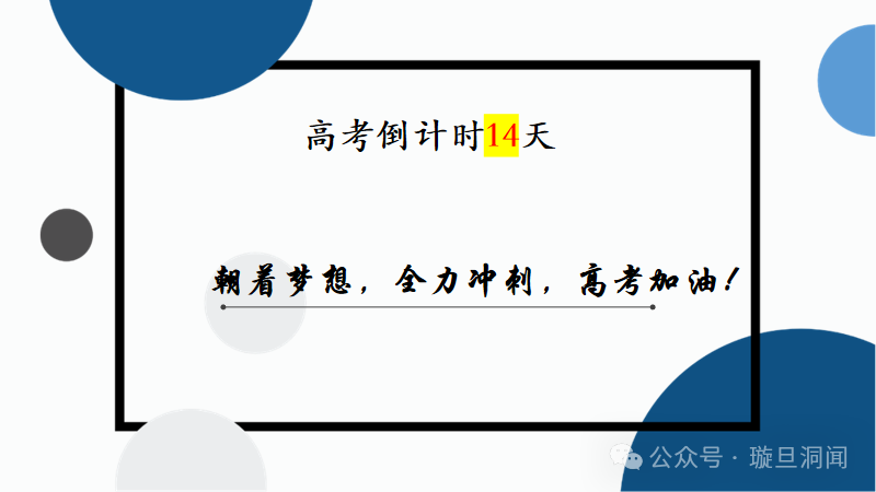 高考倒计时14天:高三学子,调整心态,全力冲刺! 第1张