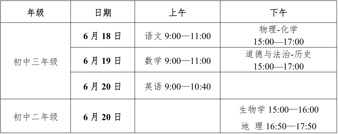 6月18日-20日中考!这些信息请关注~ 第1张