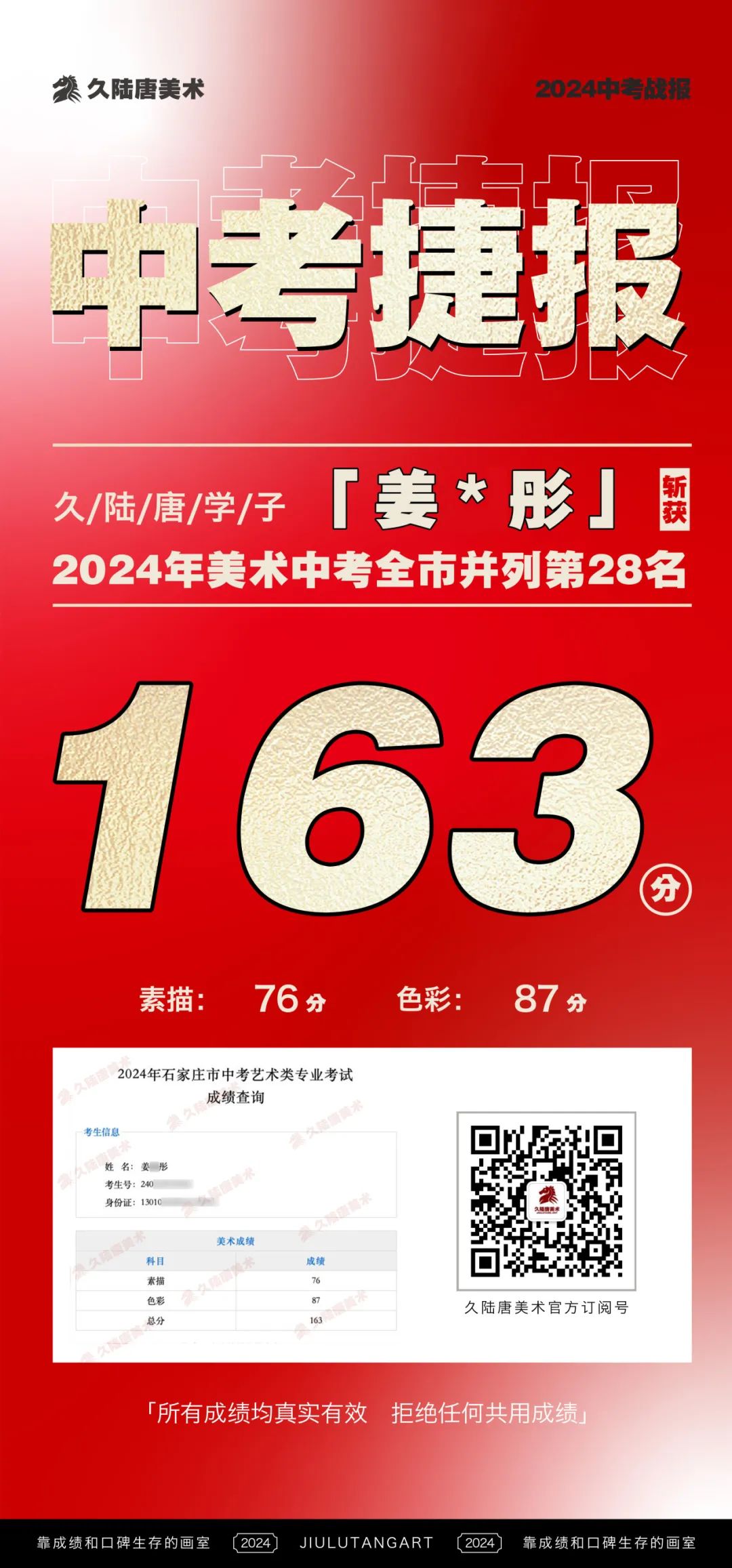 久陆唐美术2024届中考捷报|中考美术成绩出类拔萃!全‮并市‬列前‮名三‬共7人‮陆久‬唐独占4人! 第64张